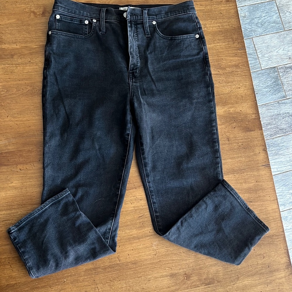 Madewell Black Distressed classic straight jeans Size  30